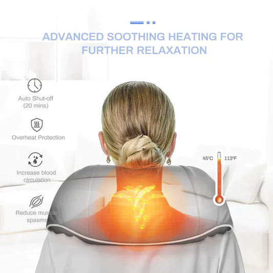 Voltify Neck & Shoulder Massager – Shiatsu Heat Massage for Pain Relief