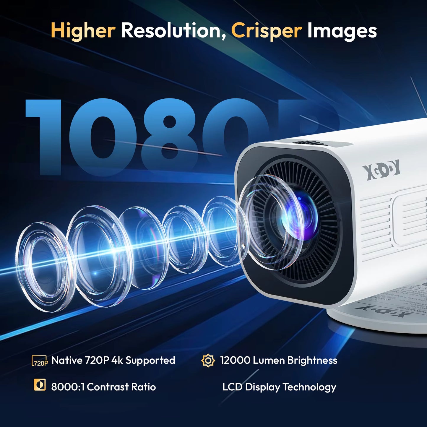 Xgody Gimbal 3 Pro Projector 4K